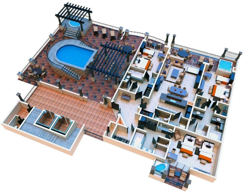 Three Bedroom Master Suite Penthouse, Up to 10 people