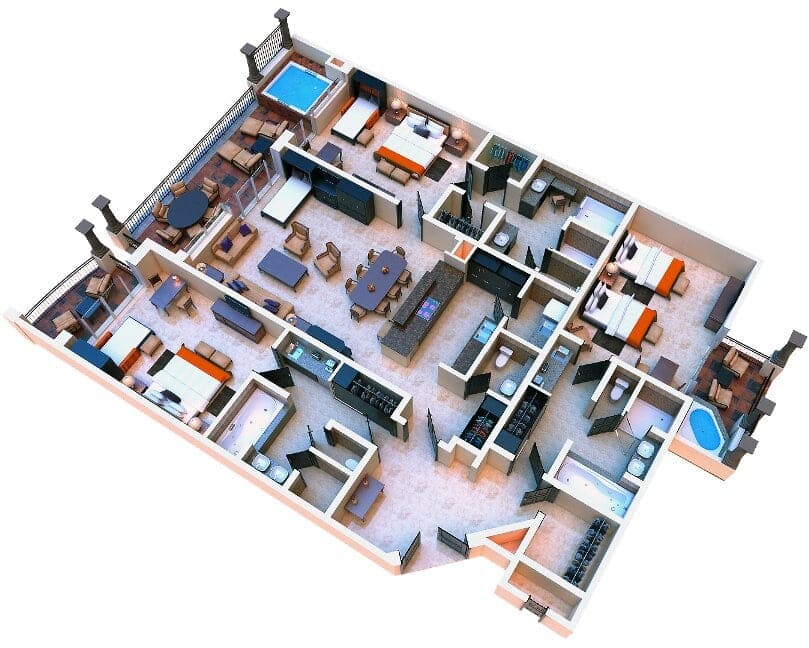 Three Bedroom Master Suite, Up to 10 people