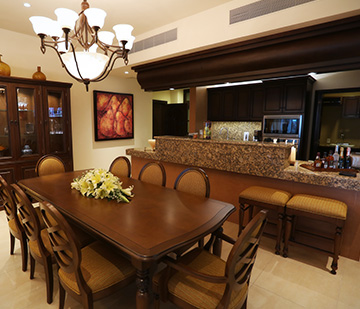 Room with full Kitchen and dining room